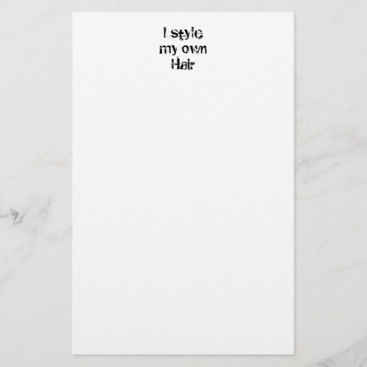 Ik stijl mijn eigen haar. Zwart-wit. Briefpapier (Voorkant)