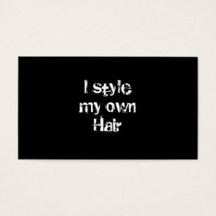 Ik stijl mijn eigen haar. Zwart-wit. Visitekaartjes