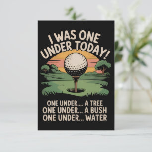 Ik stond vandaag één onder par, golfliefhebber, go kaart