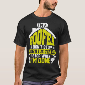 Ik stop met een raster als ik grappige dakbedekkin t-shirt