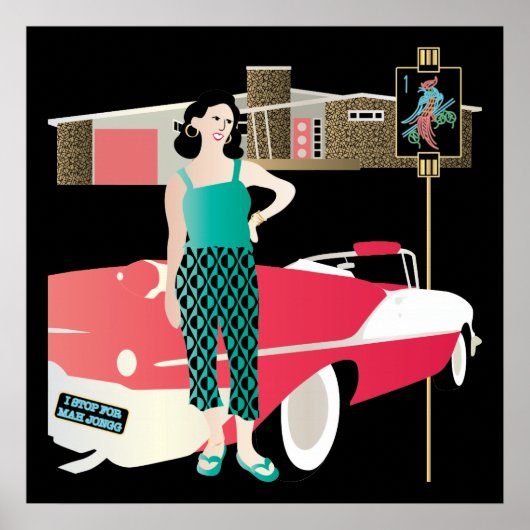 Ik stop met Mah Jongg Retro House Poster (Voorkant)