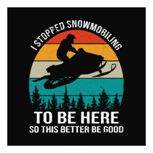 Ik stopte met snowmobilen om hier te zijn foto afdruk