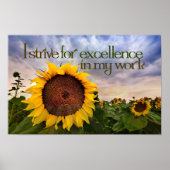 "Ik streef naar uitmuntendheid" Motivatie Affirmat Poster (Voorkant)