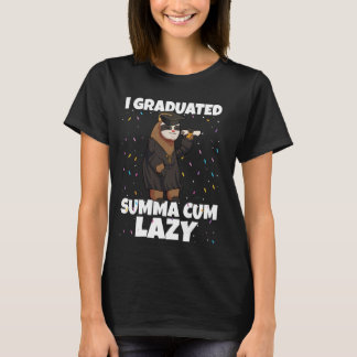Ik studeerde Summa Cum Lazy Funny Afstudeerder Slo T-shirt
