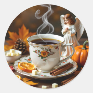 Ik stuur jullie de najaarszegeningen Herfst Ronde Sticker