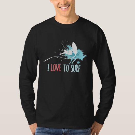 Ik Surf graag grafisch T-shirt (Voorkant)