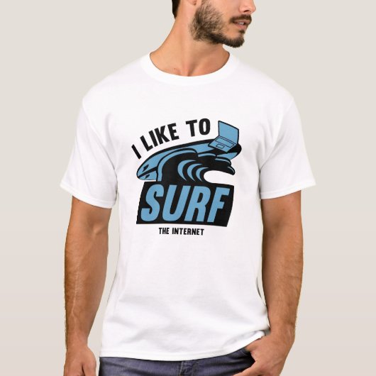 Ik Surf graag het internet T-shirt (Voorkant)