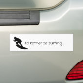 Ik surf liever...Bumpersticker Bumpersticker (Op auto)