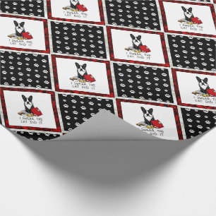Ik Swear, de kat deed het Boston Terrier (zwart) Cadeaupapier