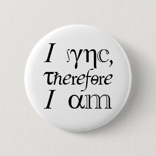 Ik synchroniseer, dus ik ben! ronde button 5,7 cm