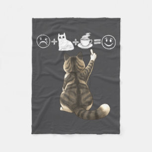 Ik T-Shirt Katten Koffie Tabby Kat Tekening Fleece Deken