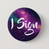 Ik teken  melkwegidentiteit ronde button 5,7 cm (Voorkant)