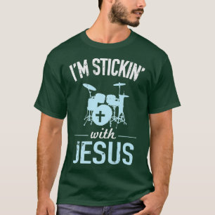 Ik teken met Jezus Christelijke drummer T-shirt
