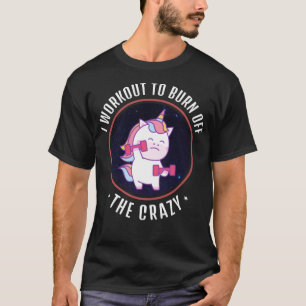 Ik train om de gekke - grappige eenhoorn-wol te ve t-shirt