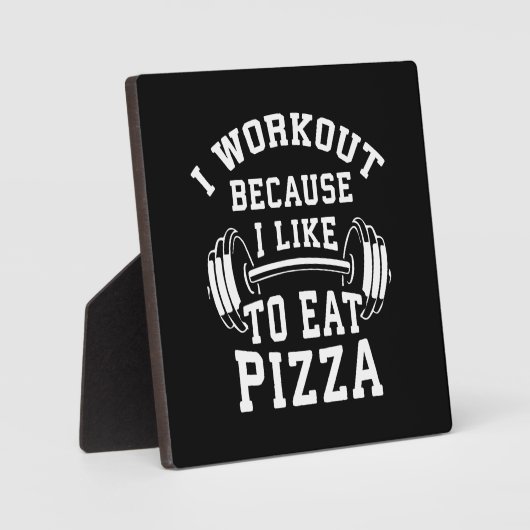Ik train omdat ik graag pizza eet - Funny Gym Fotoplaat (Voorkant)