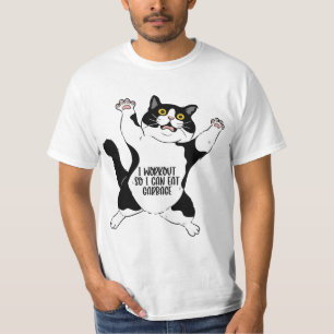 Ik train zodat ik vuilnis kan eten, kattenfitness t-shirt