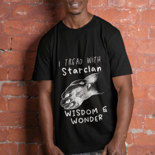 Ik TREAD met sterclan-droom-strijder katten T-shirt