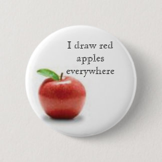 Ik trek overal rode appels ronde button 5,7 cm