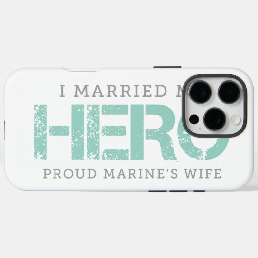 Ik trouwde met mijn Hero - Mariene vrouw Case-Mate iPhone Case (Achterkant (horizontaal))