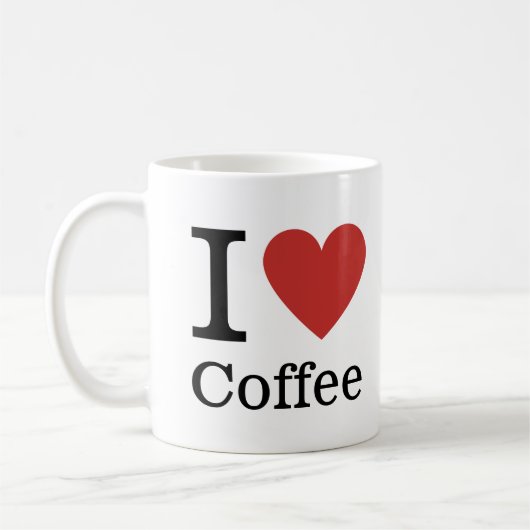 Ik ❤️ van koffie Mok (wit) (Links)