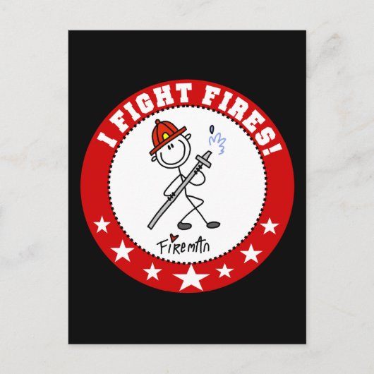 Ik vecht brandweerman briefkaart (Voorkant)