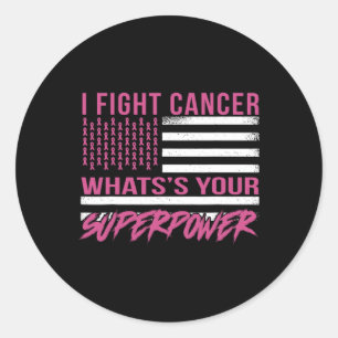 Ik vecht tegen kanker, wat is je Superpower Ronde Sticker