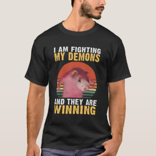Ik vecht tegen mijn demonen en zij winnen de rat t-shirt