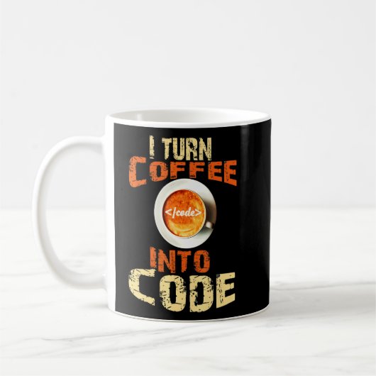 Ik verander koffie in code Coffee Coder Web Develo Koffiemok (Links)