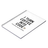 Ik verander koffie in code - grappig programmeur c notitieboek (Linkerzijde)