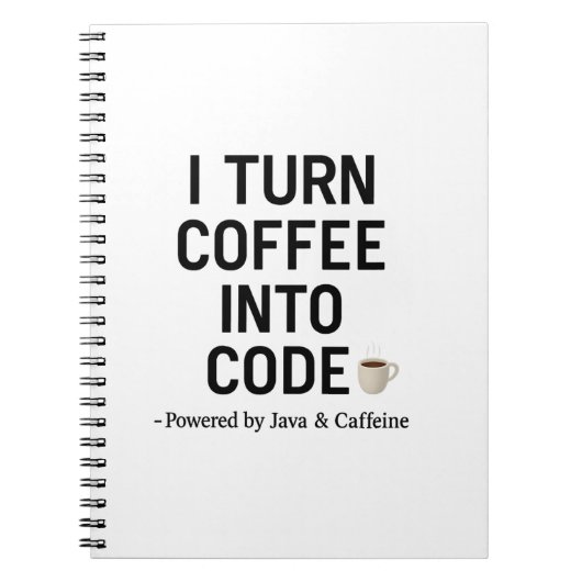 Ik verander koffie in code - grappig programmeur c notitieboek (Voorkant)
