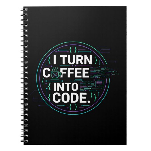 Ik verander koffie in code – Grappige programmeur Notitieboek (Voorkant)