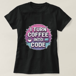 Ik verander koffie in code - Retro Pixel Art Women T-shirt