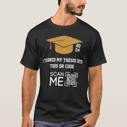 Ik veranderde mijn scriptie in deze QR-code T-shirt (Voorkant)