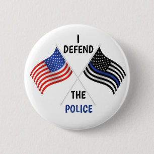 Ik verdedig de politie ronde button 5,7 cm