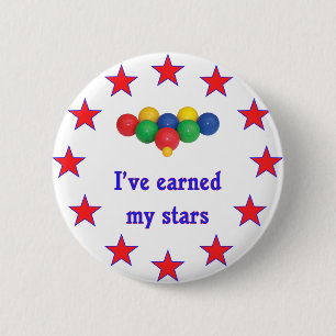 Ik verdiende mijn sterren Bocce Ball Ronde Button 5,7 Cm