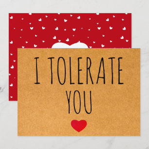 Ik Verdraag Jou Sarcastische Valentijnsdag Feestdagenkaart