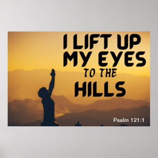 Ik verheug mijn ogen op het Hills Prayer Poster