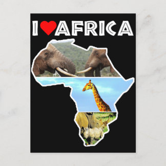Ik verhit Afrika Briefkaart van wilde dieren