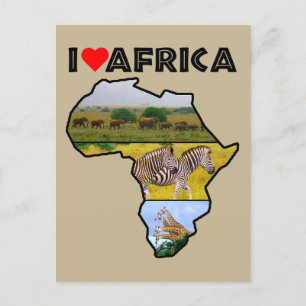 Ik verhit Afrika Briefkaart van wilde dieren