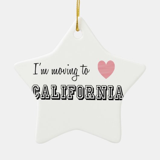 Ik verhuis naar Californië Keramisch Ornament (Voorkant)
