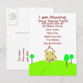 Ik verhuis naar huis om briefkaart aan te passen (Voorkant / Achterkant)