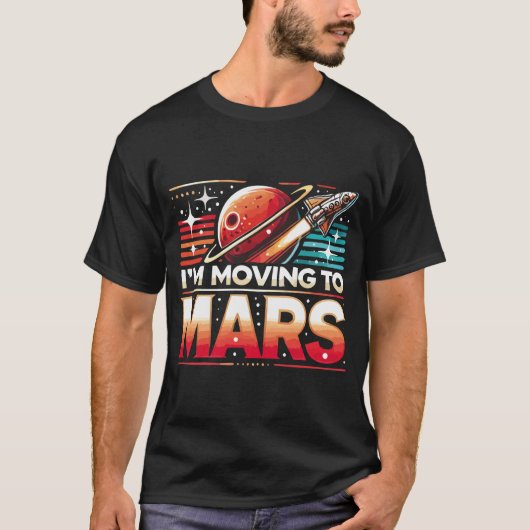 Ik verhuis naar Mars Basic Dark T-shirt (Voorkant)