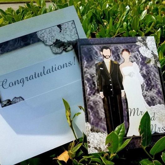 Ik verklaar je nu Man en vrouw bruiloft Folie Feestdagenkaart