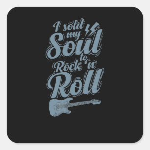Ik verkocht mijn Soul aan Rock "n Roll Musik Genre Vierkante Sticker