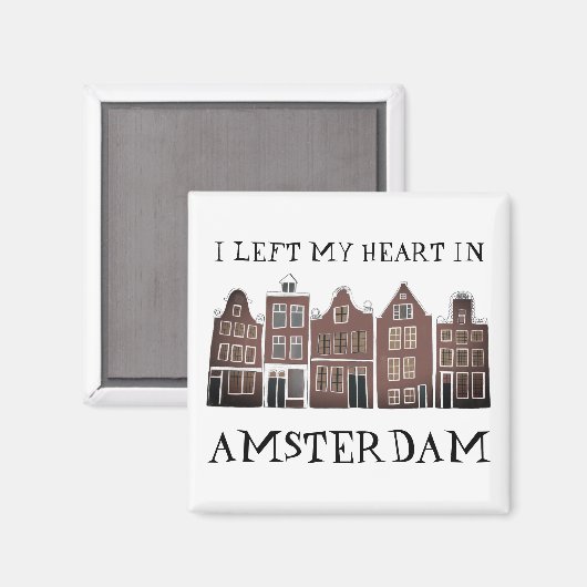 Ik verliet mijn hart in Amsterdam Holland Canal Ho Magneet (Voorkant / Achterkant)