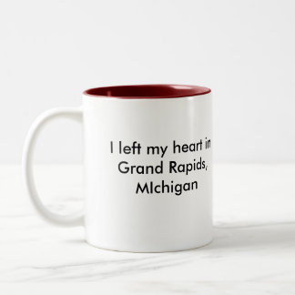 Ik verliet mijn hart in Grand Rapids, MIch. Tweekleurige Koffiemok