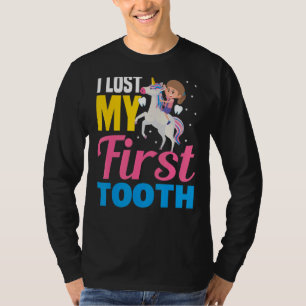 Ik verloor mijn eerste tand eenhoorn tand fee meis t-shirt