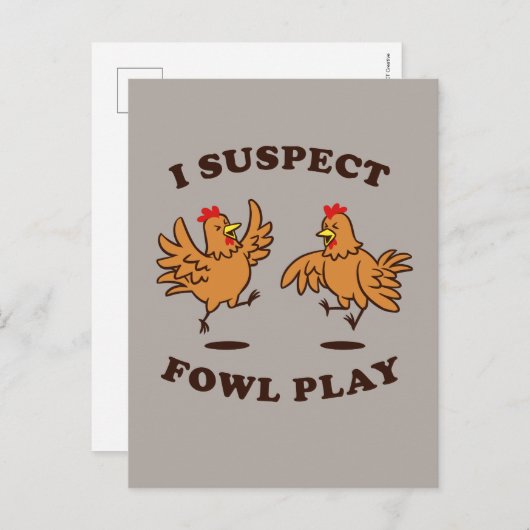 Ik vermoed dat Fowl Play Briefkaart (Voorkant / Achterkant)