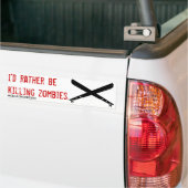 ik vermoord liever zombie bumpersticker (Op Truck)