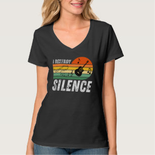 Ik vernietig stilte Akoestisch gitaar musicus T-shirt